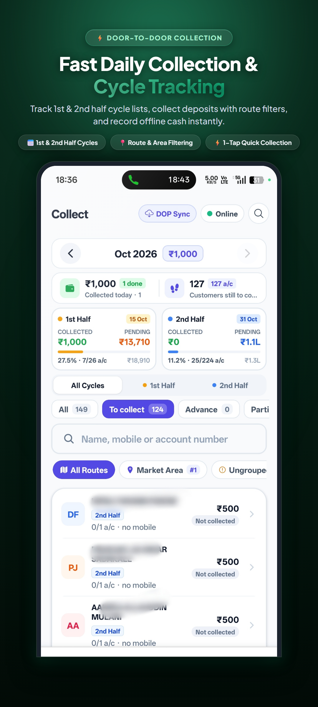 Fast Daily Collection & Cycle Tracking